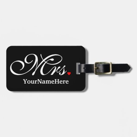 Personalized Mrs. Wife Bride His Hers Newly Weds Luggage Tag