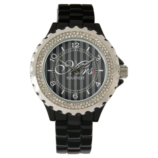 Personalized Mrs. Wife Bride His Hers Newly Weds Watch (Front)