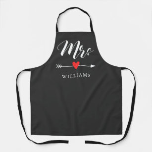 Personalized Mrs. with Heart and Arrow Apron