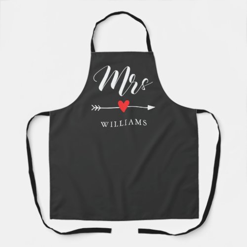 Personalized Mrs with Heart and Arrow Apron