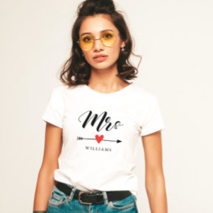 Personalized Mrs. with Heart and Arrow T-Shirt
