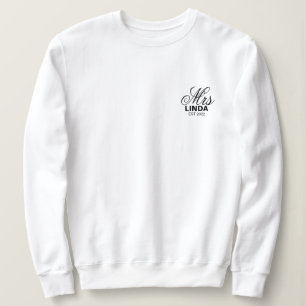 Personalized Mrs with name,Engagement, bride  Sweatshirt