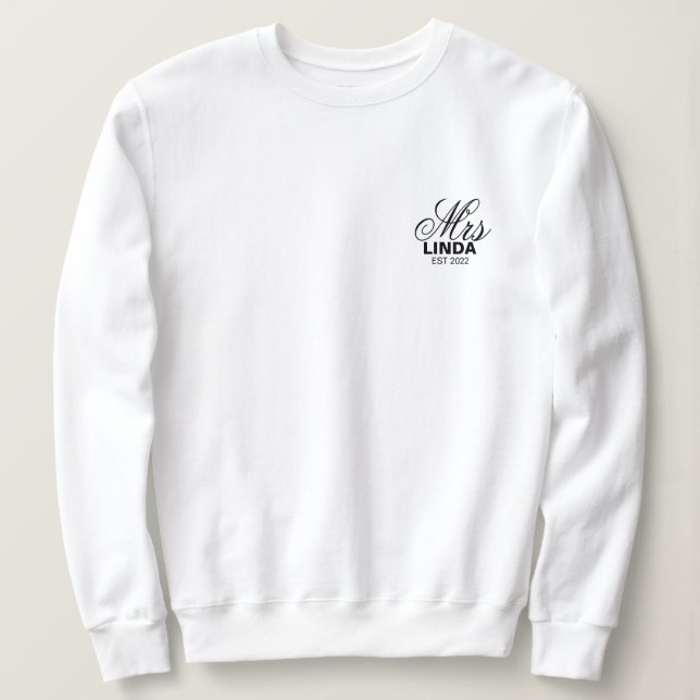 Personalized Mrs with name,Engagement, bride  Sweatshirt (Design Front)