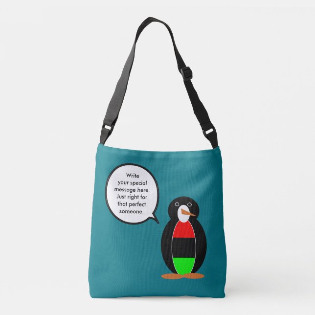 Personalized Ms Penguin African Diaspora Talking Crossbody Bag (Back)