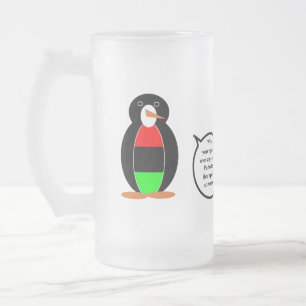 Personalized Ms Penguin African Diaspora Talking Frosted Glass Beer Mug