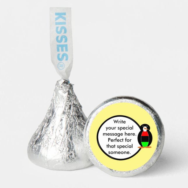 Personalized Ms Penguin African Diaspora Talking Hershey®'s Kisses® (Front)