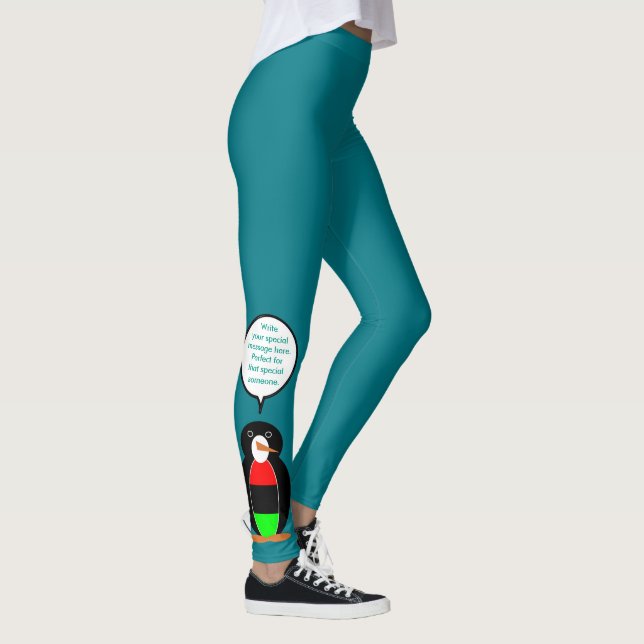 Personalized Ms Penguin African Diaspora Talking Leggings (Right)
