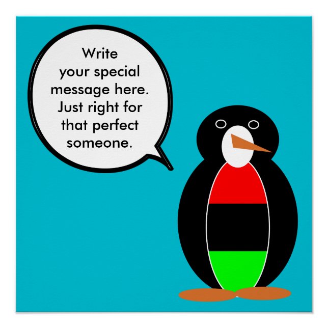 Personalized Ms Penguin African Diaspora Talking Poster (Front)