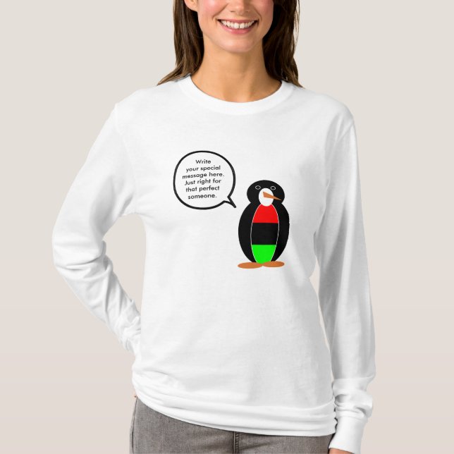 Personalized Ms Penguin African Diaspora Talking T-Shirt (Front)
