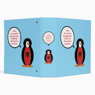 Personalized Ms. Penguin Albania 3 Ring Binder