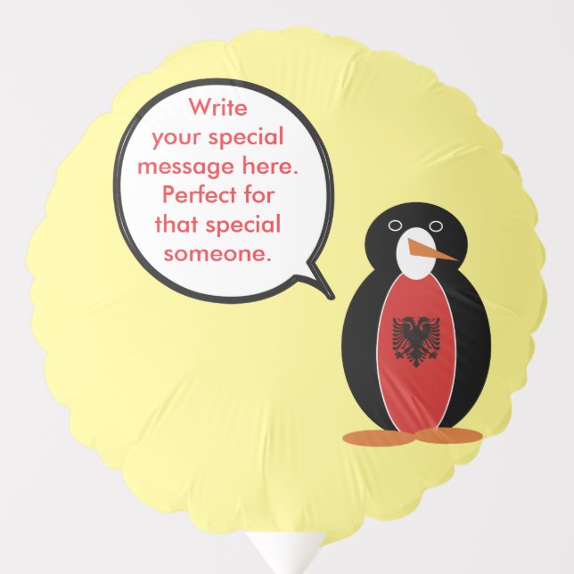 Personalized Ms. Penguin Albania Balloon (Front)