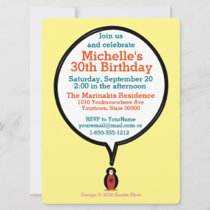 Personalized Ms. Penguin Albania Birthday Invitation