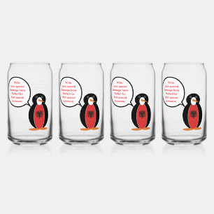 Personalized Ms. Penguin Albania Can Glass
