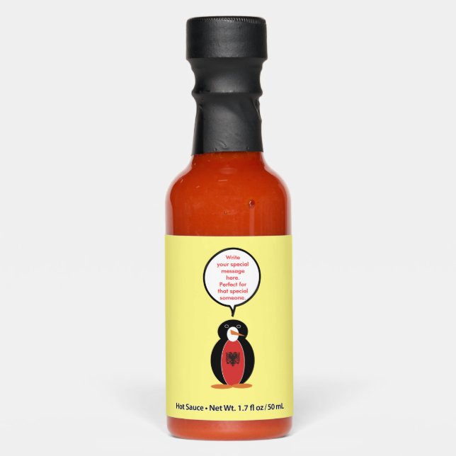 Personalized Ms. Penguin Albania Hot Sauces (Front)