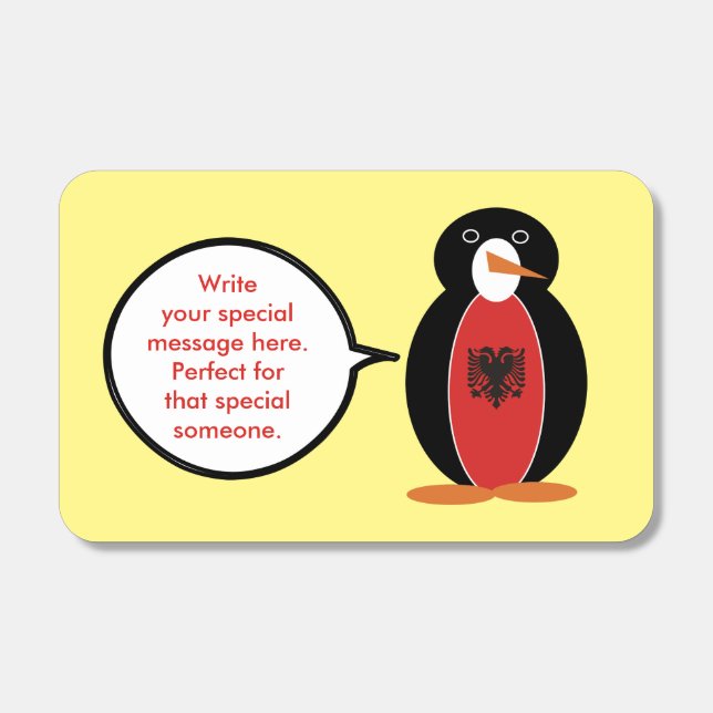 Personalized Ms. Penguin Albania Matchbox Matchboxes (Front)
