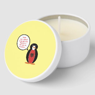 Personalized Ms. Penguin Albania Mini Candle Favors