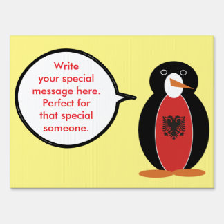 Personalized Ms. Penguin Albania Outdoor Sign