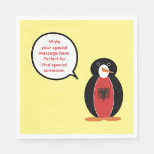 Personalized Ms. Penguin Albania Party Paper Napkins