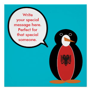 Personalized Ms. Penguin Albania Poster