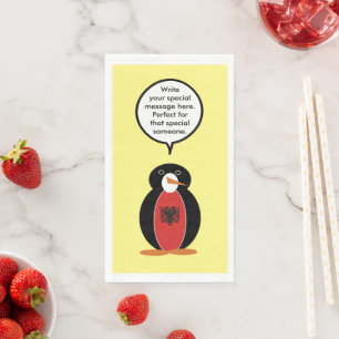 Personalized Ms. Penguin Armenia Paper Guest Towels