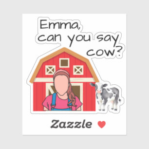 Personalized Ms. Rachel Cow Sticker! Sticker