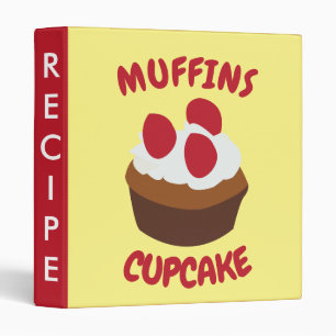 Personalized Muffin Cupcake Recipe 3 Ring Binder