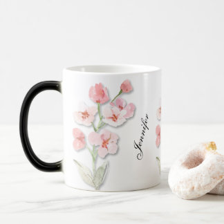 Personalized Mug, Custom Name Mug, Flowers Mug