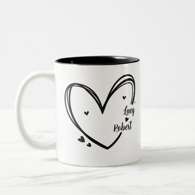 Personalized mug for couples with names  (Left)
