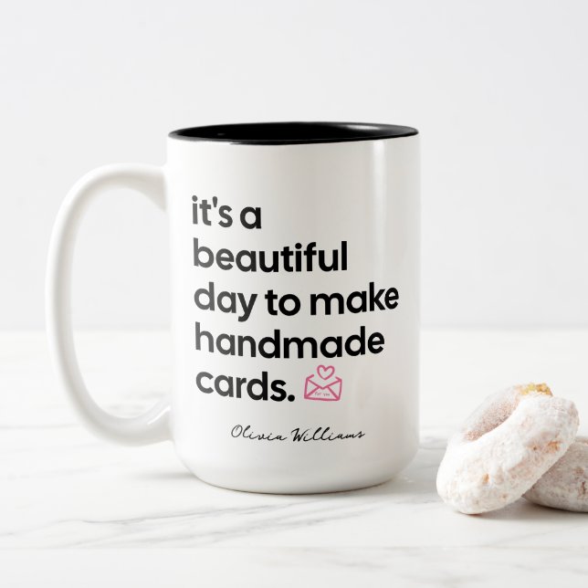 Personalized Mug for Crafty Handmade Card Maker  (With Donut)