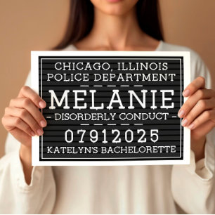 Personalized Mug Shot Signs, Bachelorette Party Poster