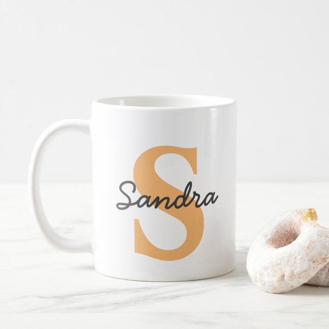 Personalized Mug with Name and Initial (With Donut)