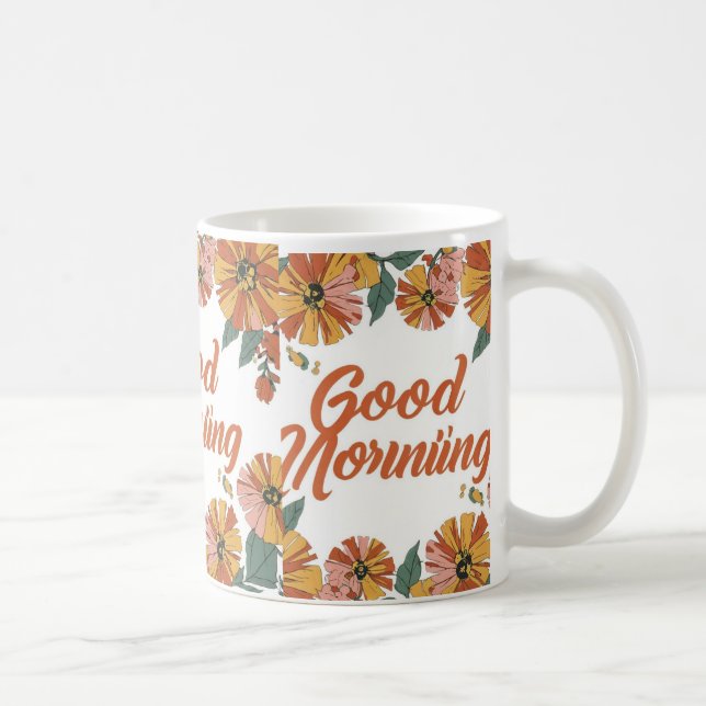 personalized mugs or floral designs good morning  (Right)