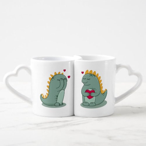 Personalized mugs with cute otters in love