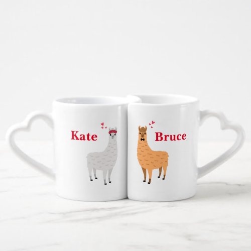 Personalized mugs with cute otters in love