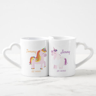 Personalized mugs with cute unicorns