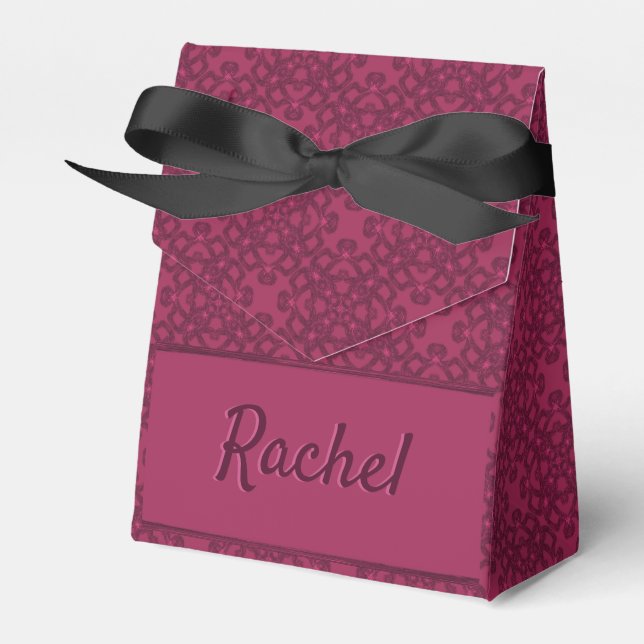 Personalized mulberry pattern favor boxes (Front Side)
