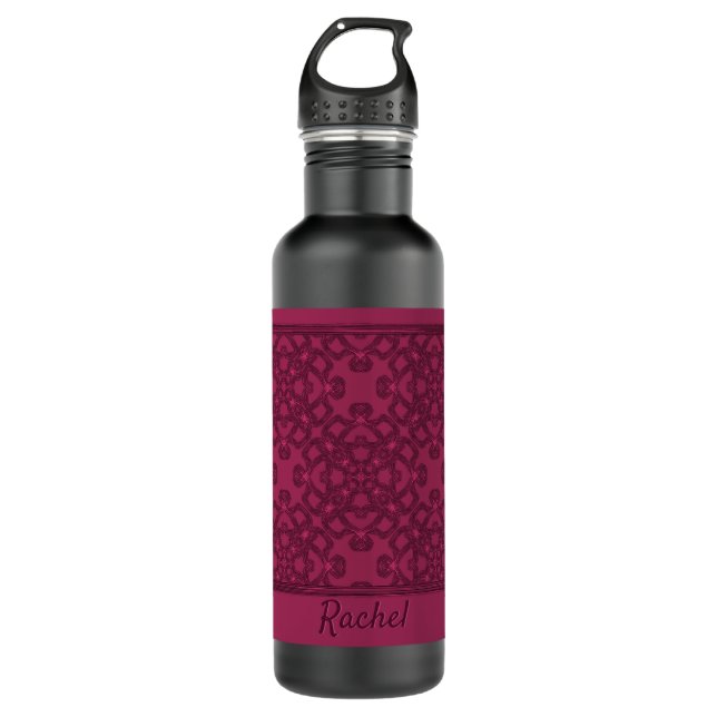 Personalized mulberry pattern stainless steel water bottle (Front)