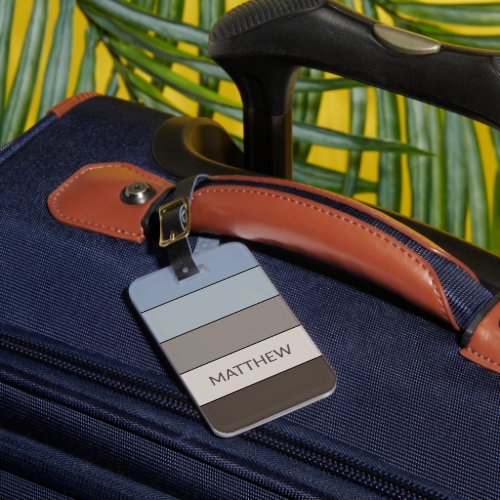Personalized Multi Color Block Stripes Art Pattern Luggage Tag