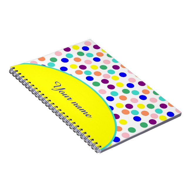 Personalized Multi color dots Notebook (Right Side)