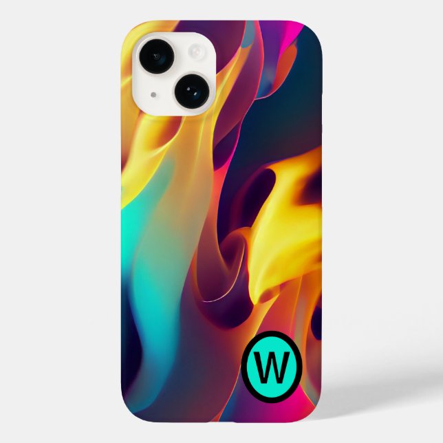 Personalized Multi-color Flames Case-Mate iPhone Case (Back)