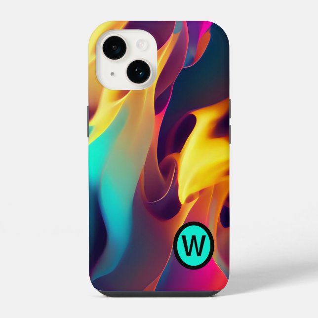 Personalized Multi-color Flames Iphone Case (Back)