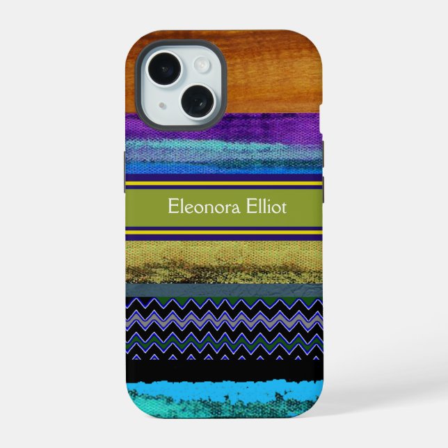 Personalized Multi Color Stripes  Iphone Case (Back)