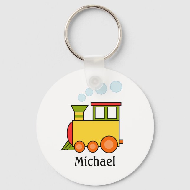 Personalized Multi Colored Train Keychain (Front)