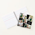 Personalized multi photo black elegant modern notebook | Zazzle