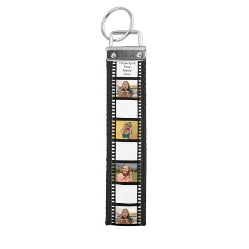 Personalized Multi Photo Filmstrip Collage Wrist Keychain