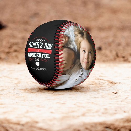 Personalized Multi Photo Happy Fathers Day Baseball