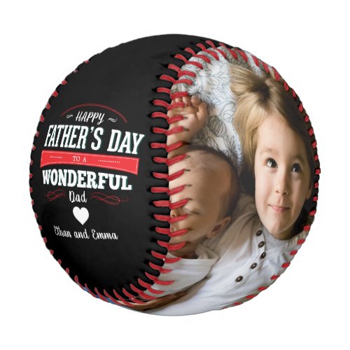 Personalized Multi Photo Happy Fathers Day Baseball