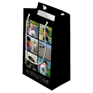 Personalized Multi-Photo Mosaic Picture Collage Small Gift Bag