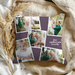 Personalized multi photo purple elegant modern throw pillow<br><div class="desc">Personalized multi photo purple elegant modern minimal unique family photo gift throw pillow design.</div>