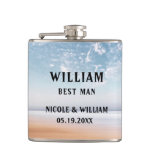 Personalized Multicolor Beach Scene Flask